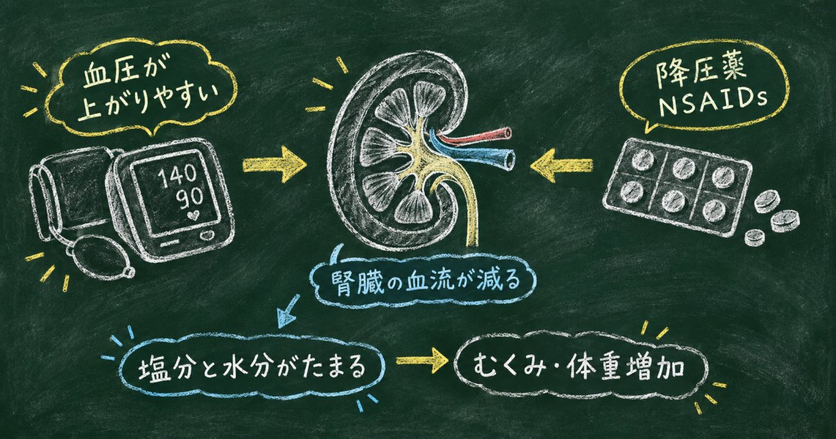 降圧薬とNSAIDsを一緒に飲むときに起こりうること