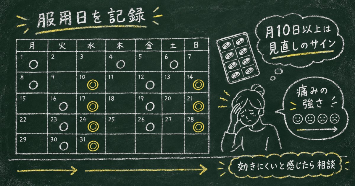自分の頭痛薬の使い方、月に何回からが目安になるか